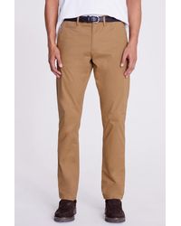 Moss - Tailored Fit Tobacco Cotton-Stretch Chinos - Lyst