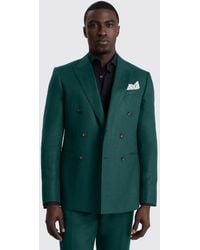 Moss - Slim Fit Emerald Twill Linen Suit Jacket - Lyst