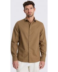 Moss - Dark Taupe Cotton Linen Shirt - Lyst