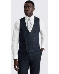 Moss - Slim Fit Twill Linen Waistcoat - Lyst