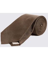 Moss - Taupe Silk Semi Plain Tie - Lyst
