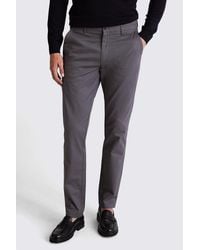 Moss - Tailored Fit Graphite Cotton Chinos - Lyst