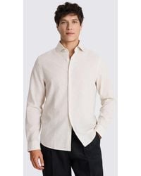 Moss - Neutral Stripe Cotton & Linen Shirt - Lyst