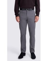 Moss - Tailored Fit Graphite Cotton Chinos - Lyst