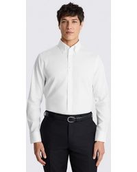 Moss - Tailored Fit Button Down Oxford Cotton Shirt - Lyst