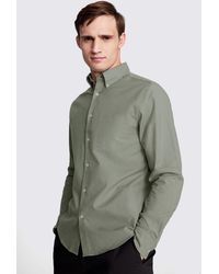 Moss - Sage Washed Oxford Shirt - Lyst
