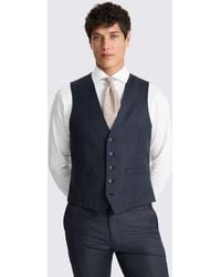 Moss - Tailored Fit Check Performance Waistcoat - Lyst