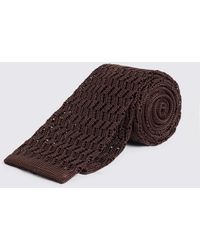 Moss - Chocolate Silk Knitted Tie - Lyst