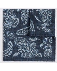 Tessitura bottinelli - Italian & Light Wool Paisley Double Faced Pocket Square - Lyst