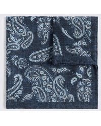 Tessitura bottinelli - Italian & Light Wool Paisley Double Faced Pocket Square - Lyst