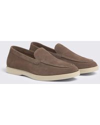 Moss - Almond Lewisham Relaxed Suede Loafers - Lyst