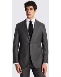 Barberis - Italian Tailored Fit Charcoal Twill Suit Jacket - Lyst