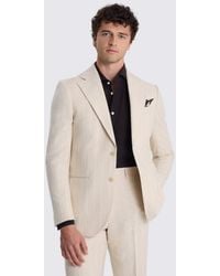 Moss - Relaxed Fit Light Camel Stripe Linen Suit Jacket - Lyst