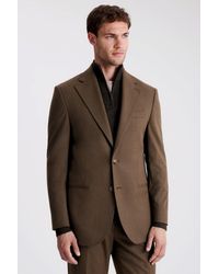 Moss - Relaxed Fit Chestnut Flannel Suit Jacket - Lyst