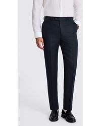 Moss - Tailored Fit Twill Linen Trousers - Lyst