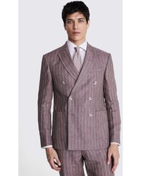 Moss - Slim Fit Dusty Linen Stripe Suit Jacket - Lyst