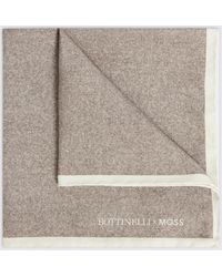 Tessitura bottinelli - Bottinelli Taupe Silk Semi-Plain Pocket Square - Lyst