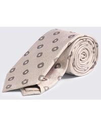 Moss - Neutral Silk Square Geo Tie - Lyst