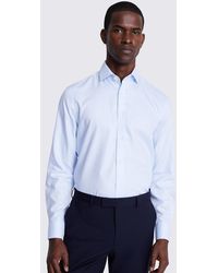 Moss - Tailored Fit Sky Royal Oxford Non-Iron Shirt - Lyst