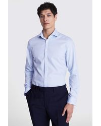 Moss - Slim Fit Sky Oval Textured Non Iron Shirt - Lyst