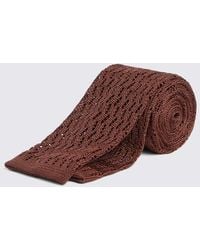 Moss - Copper Zigzag Silk Knit Tie - Lyst