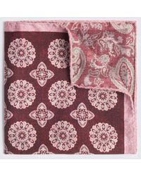 Tessitura bottinelli - Italian Burgundy Double Faced Wool Pocket Square - Lyst