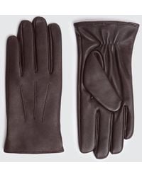 Moss - Chocolate Leather Gloves - Lyst