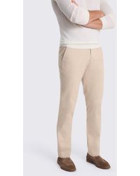 Moss - Tailored Fit Stone Cotton-Stretch Chinos - Lyst