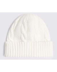 Moss - Off- Cable-Knit Wool Beanie - Lyst