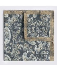 Tessitura bottinelli - Bottinelli Charcoal Double Faced Wool Pocket Square - Lyst