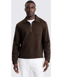 Moss - Cotton Quarter Zip Sweatshirt - Lyst