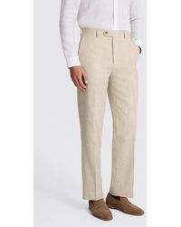 Moss - Relaxed Fit Ecru Twill Linen Cotton Trousers - Lyst