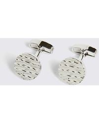 Moss - Textured Round Cufflinks - Lyst