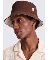 Moss - Ecru Reversible Cotton Twill Bucket Hat - Lyst