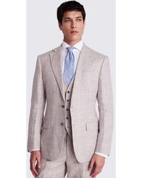 Moss - Regular Fit Oatmeal Linen Suit Jacket - Lyst