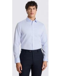 Moss - Tailored Fit Sky Dobby Non-Iron Cotton Shirt - Lyst