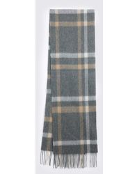 Moss - Charcoal Checked Pure Cashmere Scarf - Lyst