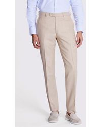 Moss - Tailored Fit Camel Twill Trousers - Lyst