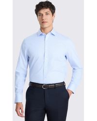 Moss - Tailored Fit Sky Stripe Non-Iron Cotton Shirt - Lyst