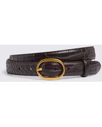 Moss - Italian Croc-Effect Leather Belt - Lyst