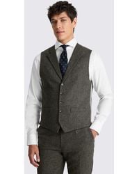 Moss - Tailored Fit Herringbone Waistcoat - Lyst