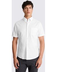 Moss - Short Sleeve Cotton Oxford Shirt - Lyst