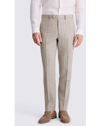Moss - Tailored Fit Taupe Stripe Trouser - Lyst