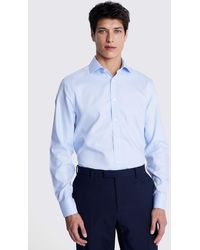Moss - Tailored Fit Sky Royal Oxford Non Iron Shirt - Lyst