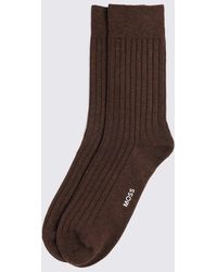 Moss - Melange Ribbed Socks - Lyst