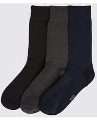 Moss - Charcoal 3-Pack Bamboo Socks - Lyst