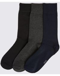 Moss - Charcoal 3-Pack Bamboo Socks - Lyst