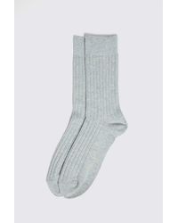 Moss - Light Melange Ribbed Socks - Lyst