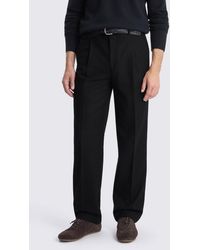 Moss - Flannel Wide Leg Pleated Trousers - Lyst