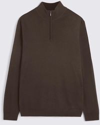 Moss - Merino-Blend Zip-Neck Jumper - Lyst